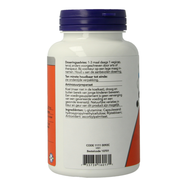 NOW L-Glutamina 500mg 120 Kapsułek Wegetariańskich