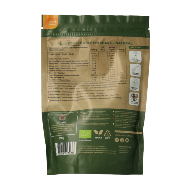 Faunus Nutrition Proteine fermentiert natur bio 210 Gramm