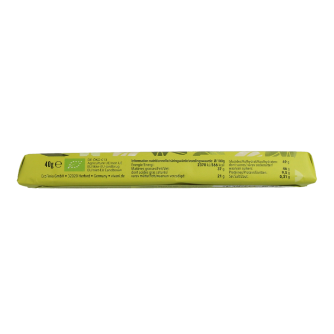 Vivani Chocolate to go pistachio Dubai style organic 40 Gram