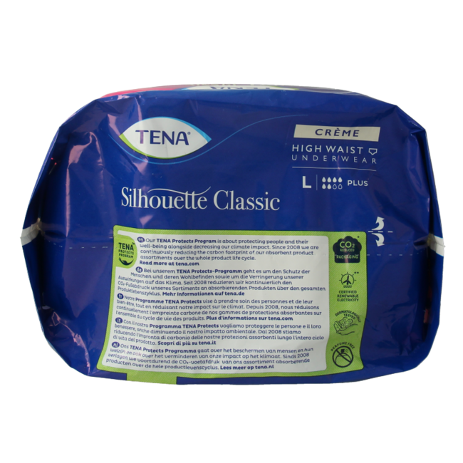 Tena Silhouet plus high waist creme L 8 Stuks