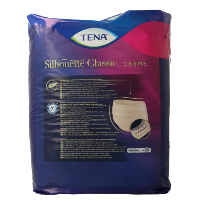 Tena Silhouette Plus High Waist Creme L, 8 Stück