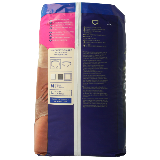 Tena Silhouette Plus High Waist Creme L, 8 Stück