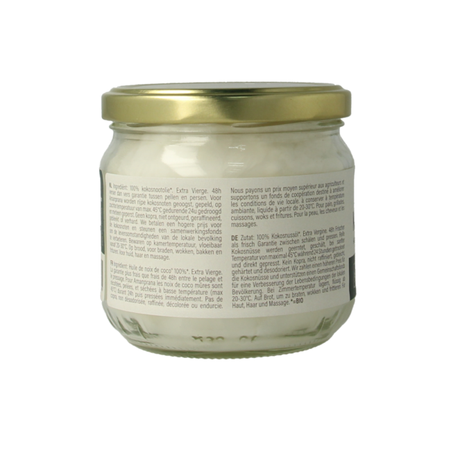 Organic coconut oil 325 Millilitres