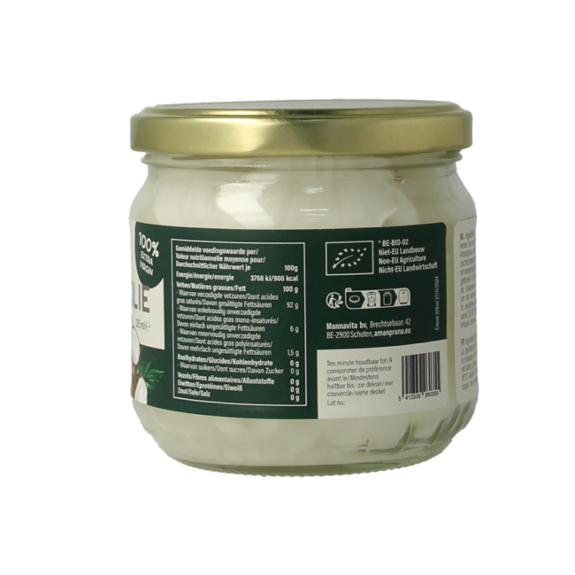 Organic coconut oil 325 Millilitres