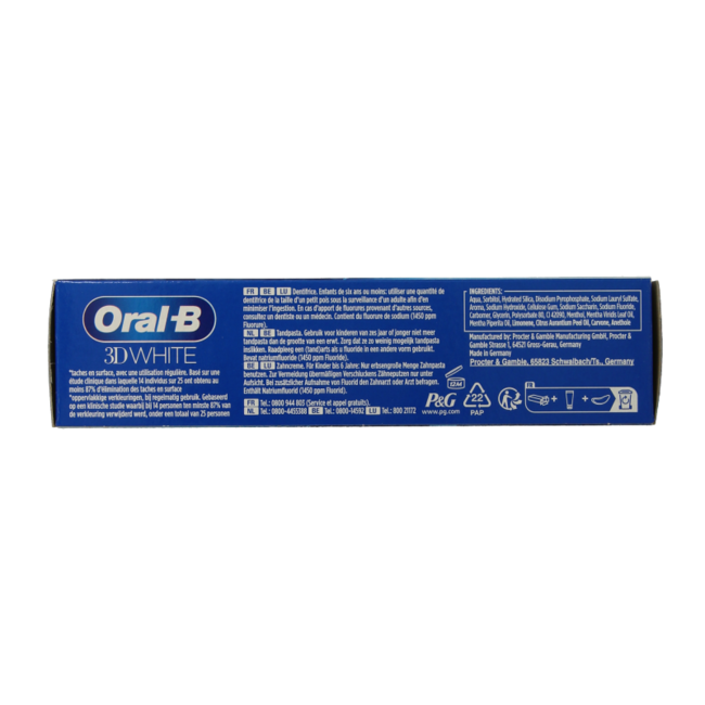 Oral B Toothpaste 3D White Arctic Fresh 75 Millilitres