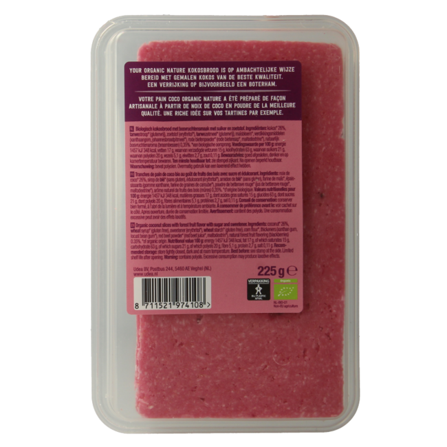 Coconut Slice Forest Fruits Organic 225 Grams