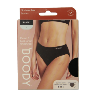 Boody Boody Braguita menstrual bikini negro normal L 1 unidad