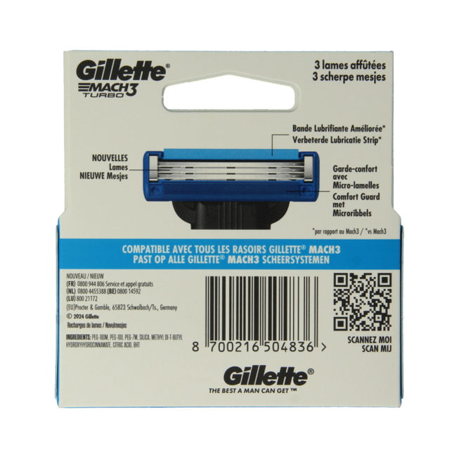 Gillette Mach3 Turbo blades 5 pieces