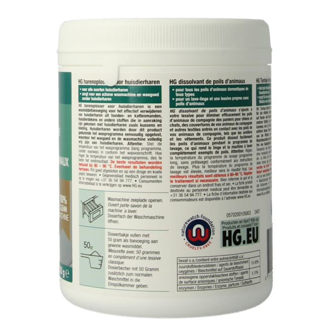 HG Harenoplosser huisdier haar 500 Gram