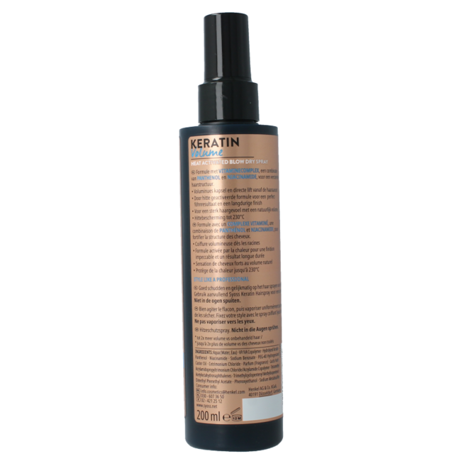 Syoss Keratine Volume spray protector térmico 200 mililitros