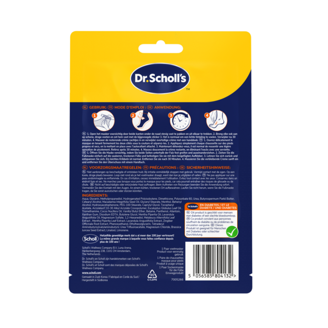 Masque pieds Scholl apaisant et revitalisant 1 paire