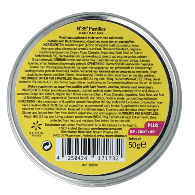 Lemonpharma Bach Pastille vegan emergencia n.º 39 bio 50 gramos