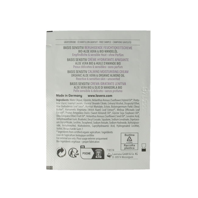 Campione Lavera Basis Sensitiv Crema Idratante Bio 100 Pezzi