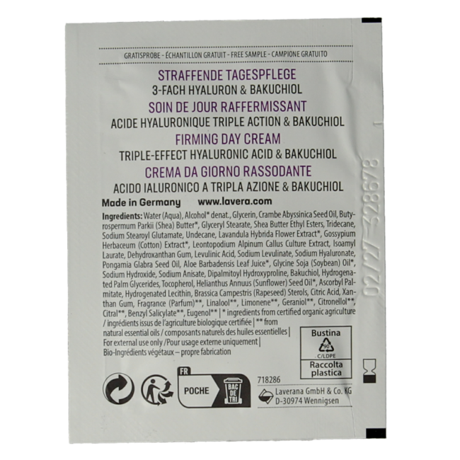 Lavera Sample firming daycream bio 100 Stuks