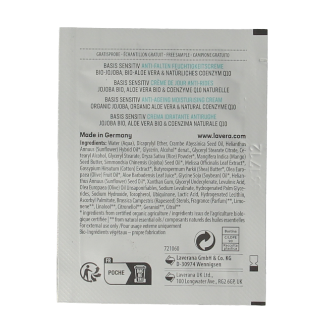 Lavera Probe Basis Sensitiv Q10 Tagescreme Bio 100 Stück