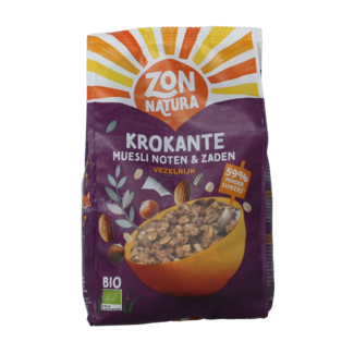 Zonnatura Organic crunchy muesli with nuts and seeds 375 Gram