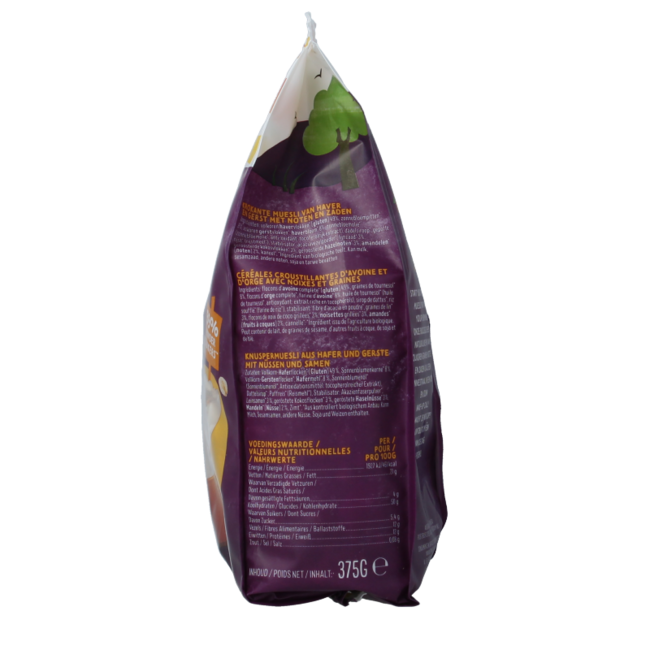 Organic crunchy muesli with nuts and seeds 375 Gram