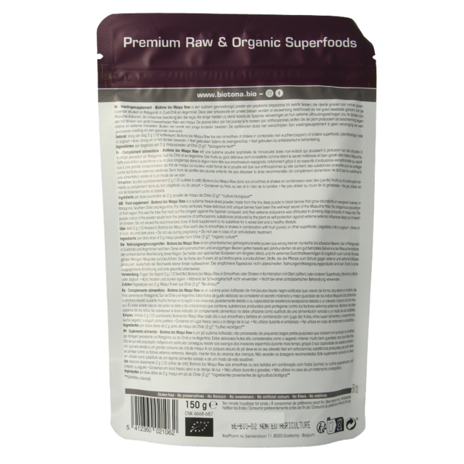 Biotona Maqui raw powder bio 150 Gramm