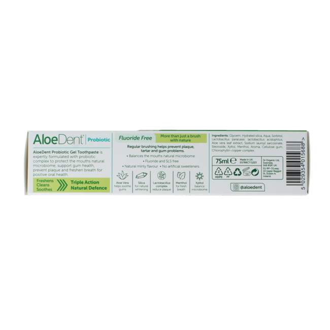 Aloe Dent Toothpaste probiotic 75 Millilitres