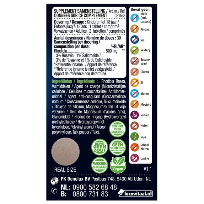 Rhodiola rosea 60 Tablets