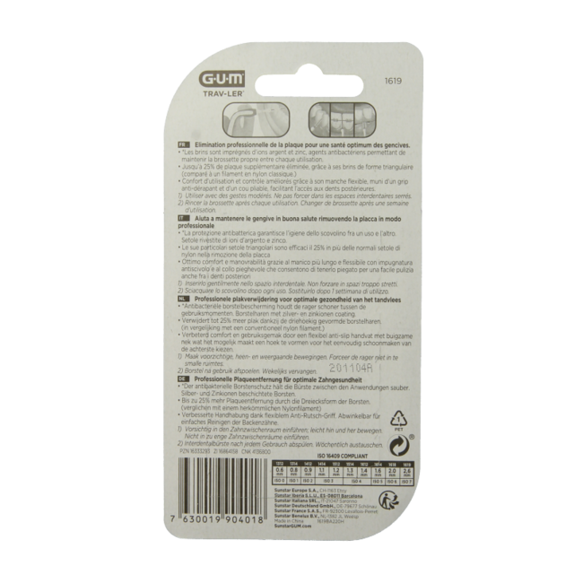 Cepillos interdentales GUM Trav-ler 2,6 mm negro 6 unidades