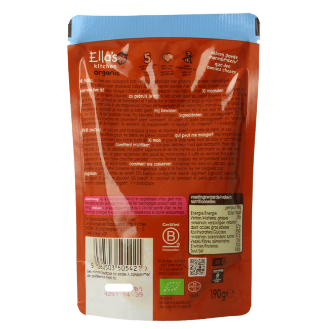 Guiso de ternera con canela 10+ meses bio 190 g