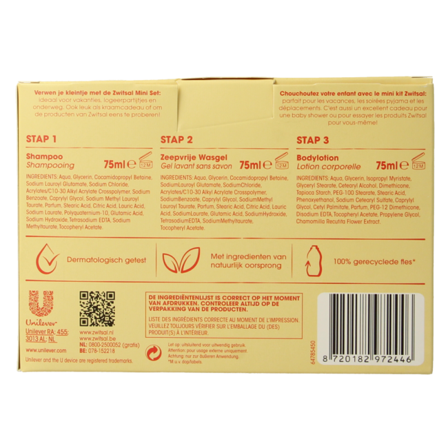 Zwitsal Mini 3 x 75 ml - Set de 1 unidad