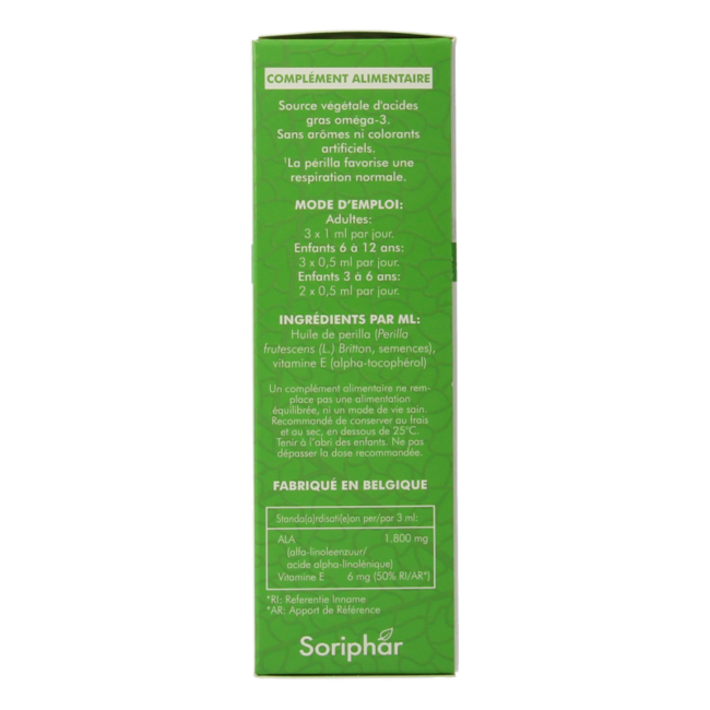 Soriphar aceite de perilla omega 3 bio 50 mililitros