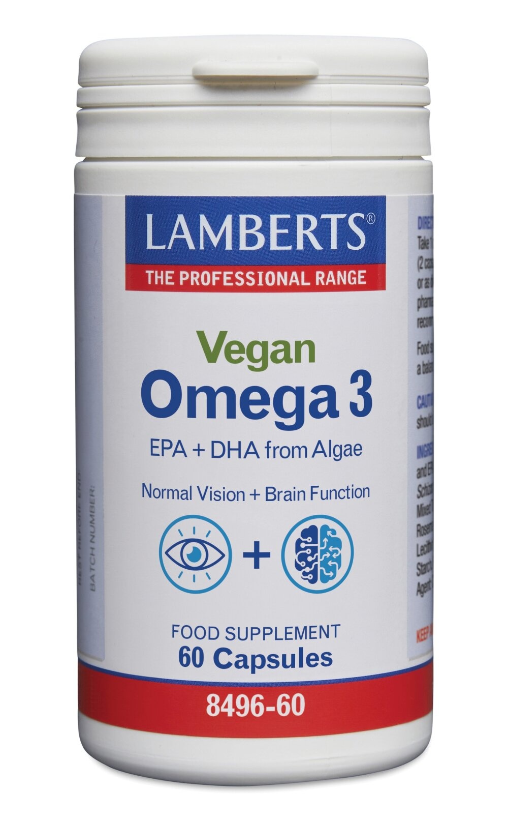 Lamberts Omega 3 Vegan 60 Capsule | Supporto Cerebrale e Vista