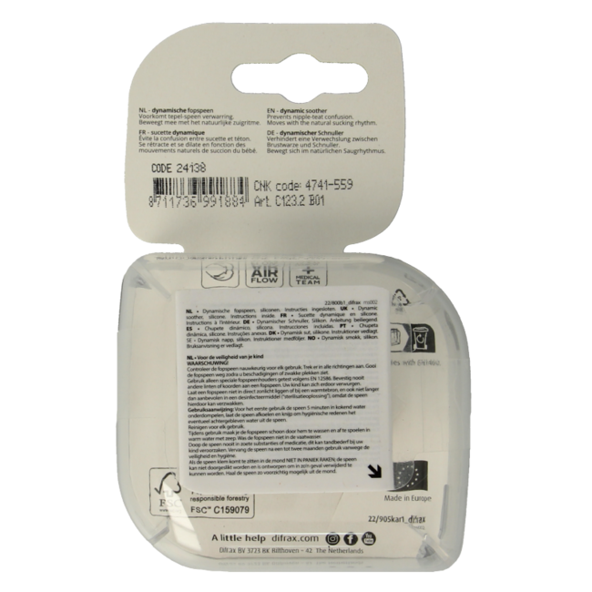 Sucette 0-3 mois Harmony Grey - Lot de 2