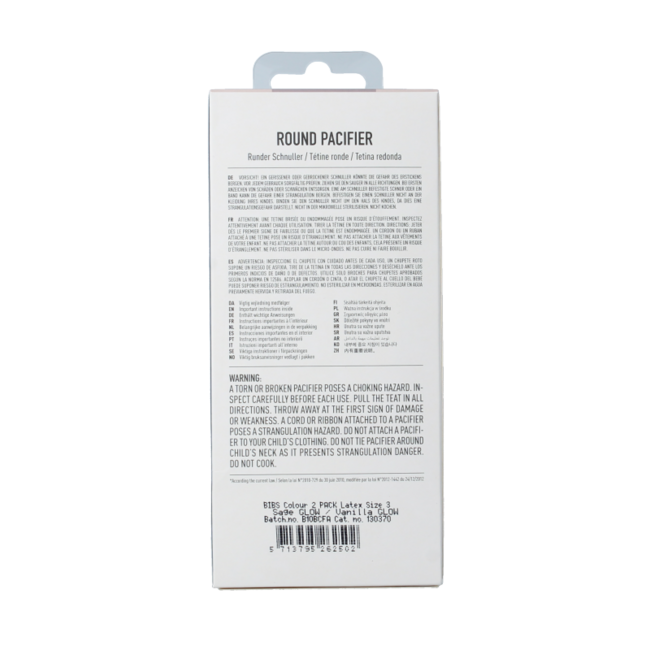 Ciuccio Bibs Taglia 3 Sage Vanilla Night, 2 Pezzi