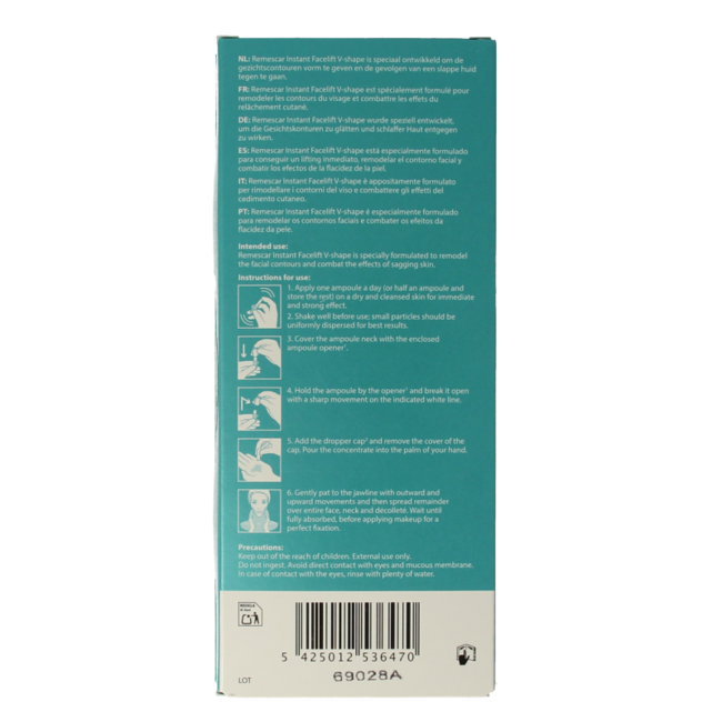 Remescar Instant Facelift V-shaper 5 x 2ml 10 mililitrów