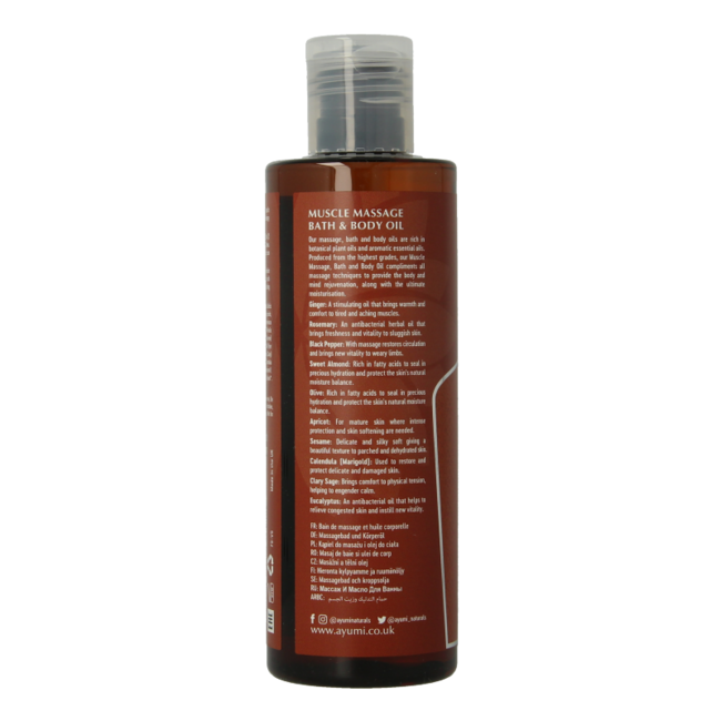Ayumi Muscle massage & body oil 250 Millilitres