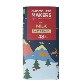 Chocolatemakers Christmas bar salty caramel organic 80 Gram