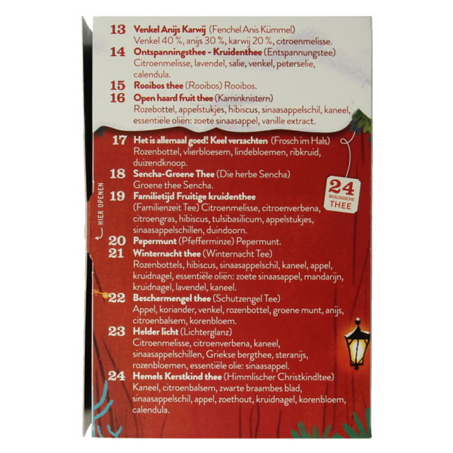 Bio-Tee-Adventskalender 24 Stück