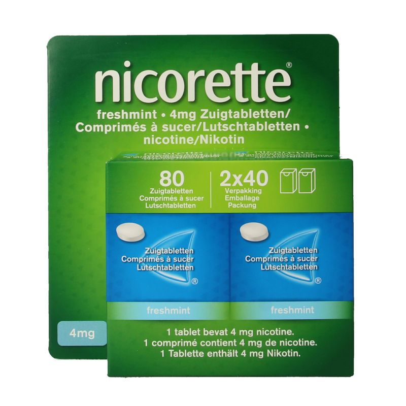 Nicorette Zuigtablet 4mg fresh mint 80 Zuigtabletten