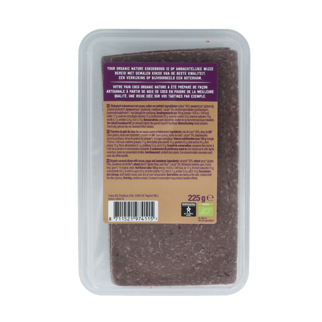 Organic coconut bread cocoa 225 Gram