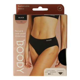 Boody Boody Braguita menstrual bikini negro ligero/normal XS 1 unidad