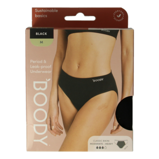 Boody Braguita de bikini para menstruación Boody, negra, flujo normal/abundante, talla M, 1 unidad
