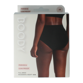 Boody Boody Period Underwear Full Brief Black Normal/Heavy 1 Piece