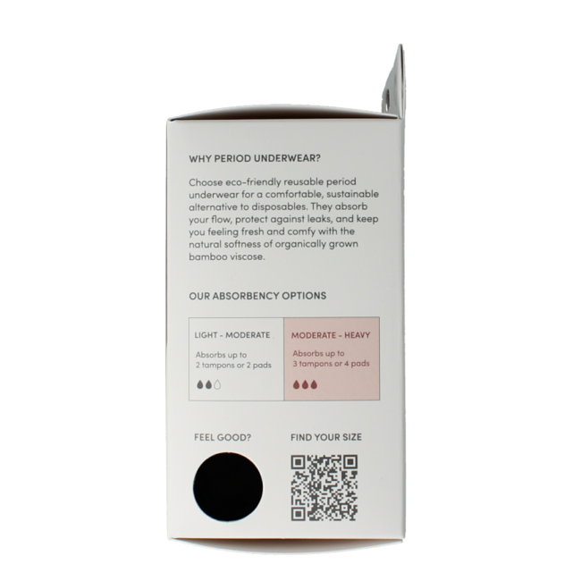 Majtki menstruacyjne Boody z wysokim stanem, czarne, normalne/mocne, 1 sztuka