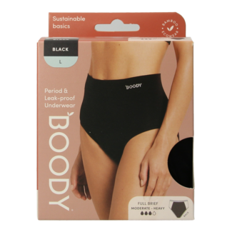 Boody Boody Braguitas menstruales de talle alto negro normal L 1 unidad