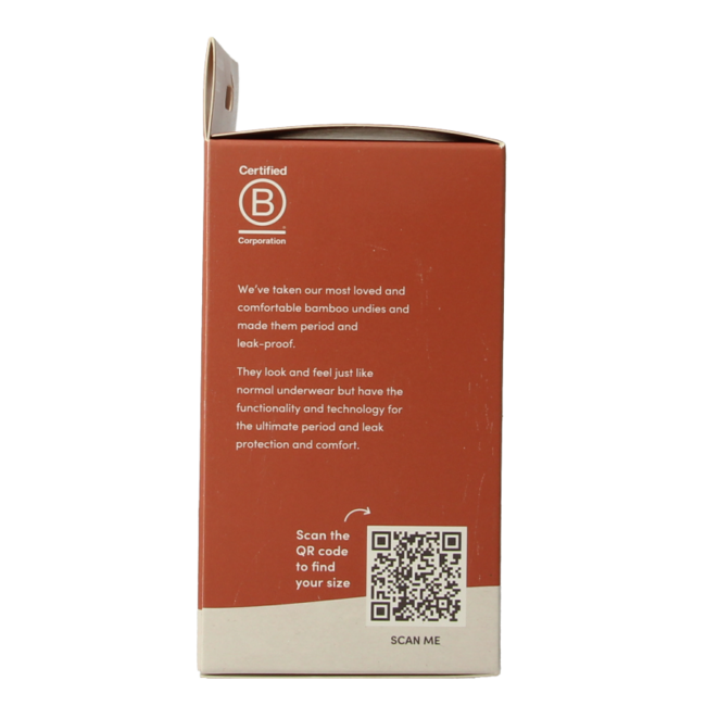 Boody Braguitas menstruales de talle alto negro normal L 1 unidad