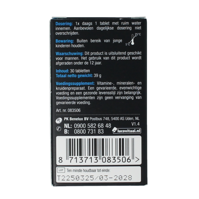 Lucovitaal Supporto Testosteron Uomini 30 Compresse