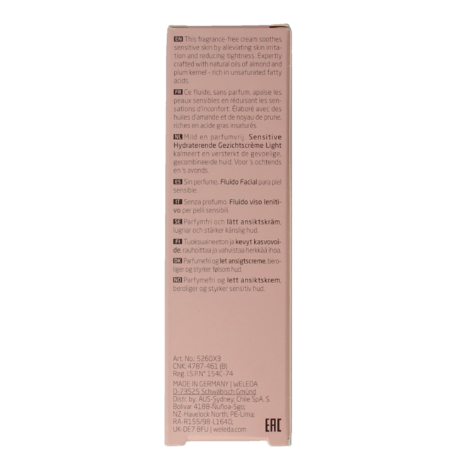 Sensitive moisturising face cream light 30 Millilitres