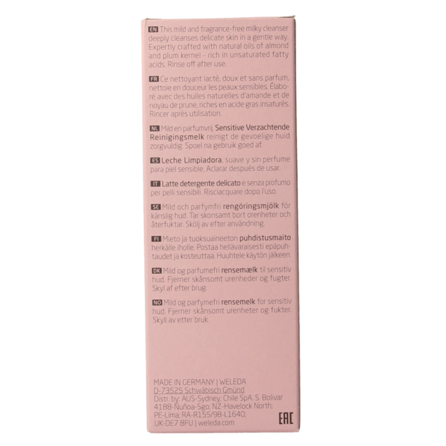 Leche limpiadora calmante para piel sensible 75 mililitros