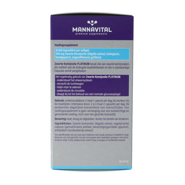 Zwarte komijnolie platinum 120 Softgels