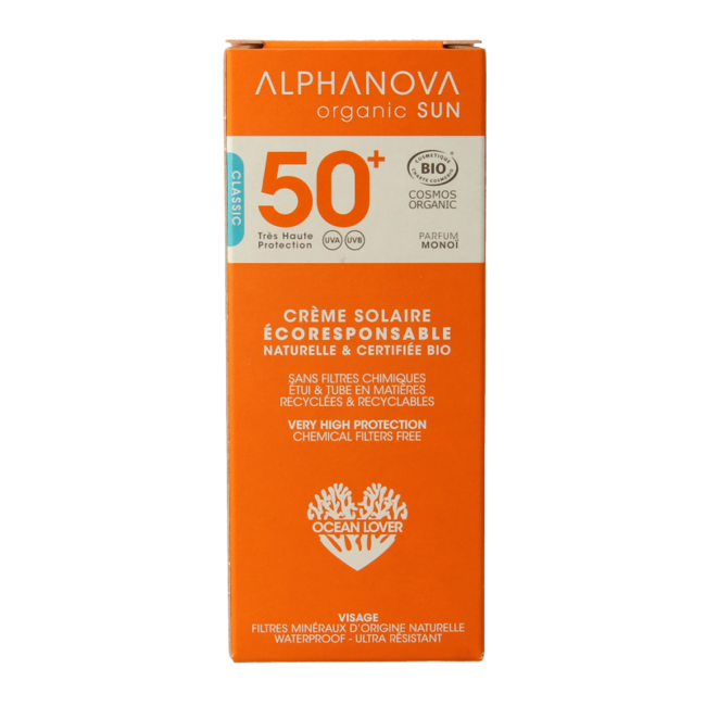 Alphanova Sun Sonnencreme Gesicht LSF50+ Bio 50 Gramm