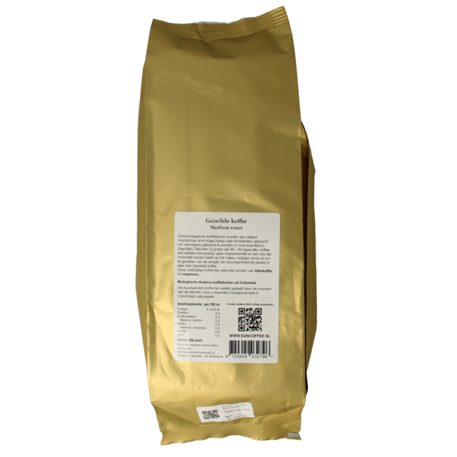 SUN Coffee Granos de café transportados a vela tueste medio bio 500 gramos