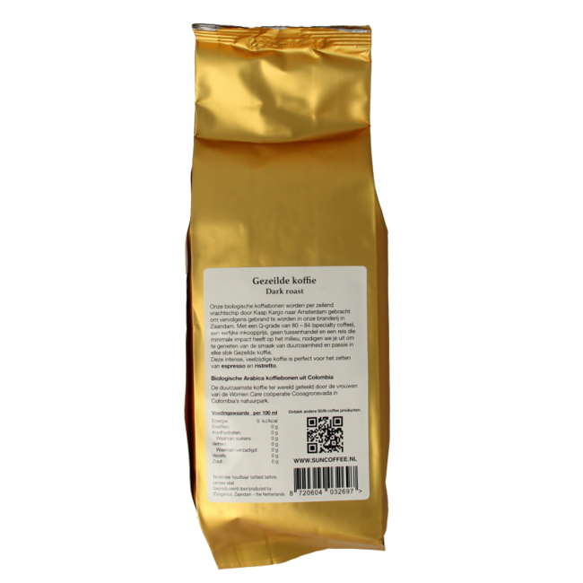 SUN Coffee Sail-shipped dark roast organic coffee beans 250 Gram